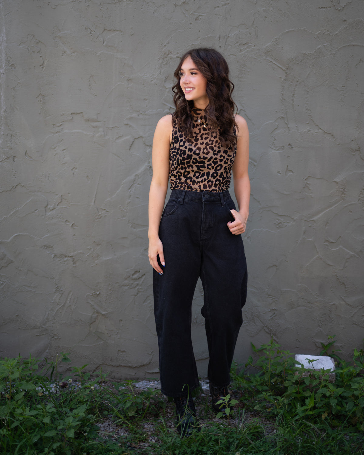 Wild Side Mock Neck Top