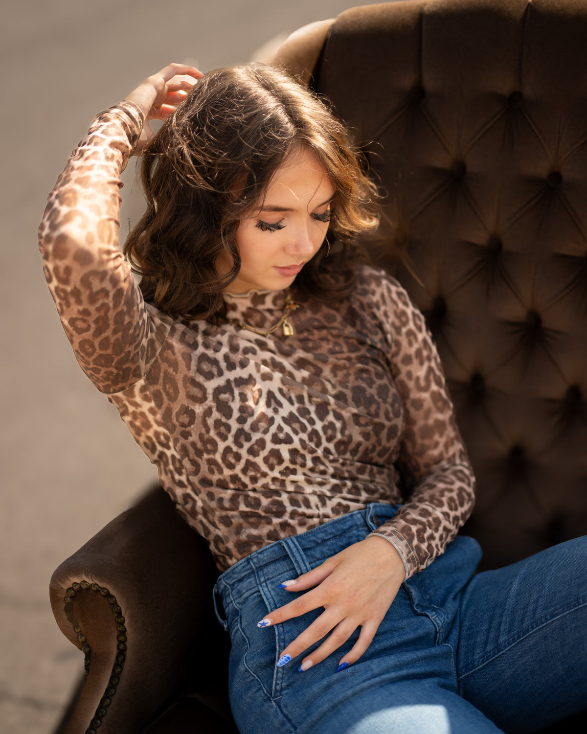 Wild Natured Long Sleeve Mesh Top