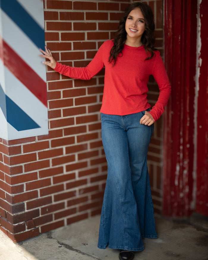 Free People Nova Long Sleeve in Rococco Red