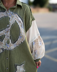 Peace Be With You Button Up