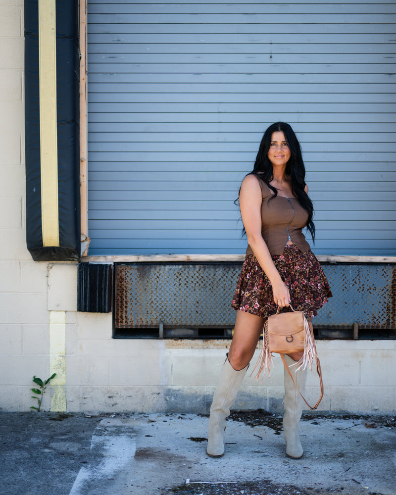 Zip It Square Neck Top