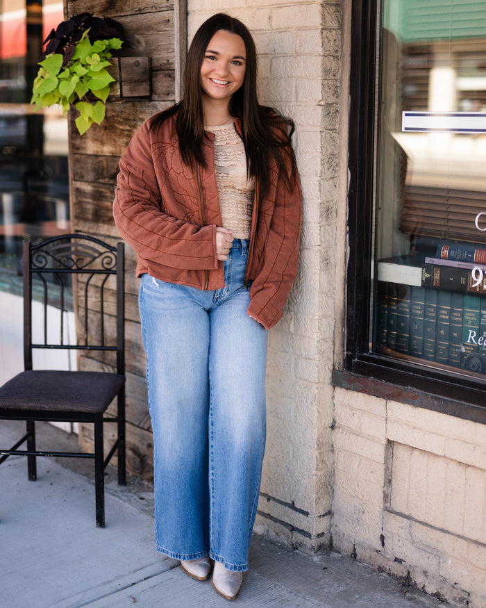 Free People Rose Zip Up Sweatshirt